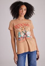 Rudolph Let Your Red Nose Glow Classic Fit Graphic Tee, AMPHORA, small