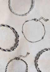 Silver And Light Blue Mixed Bracelet Set, C431, small