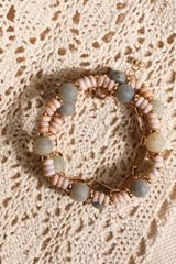 Gold And Gray Lotus Beaded Bracelet Set, C605, small