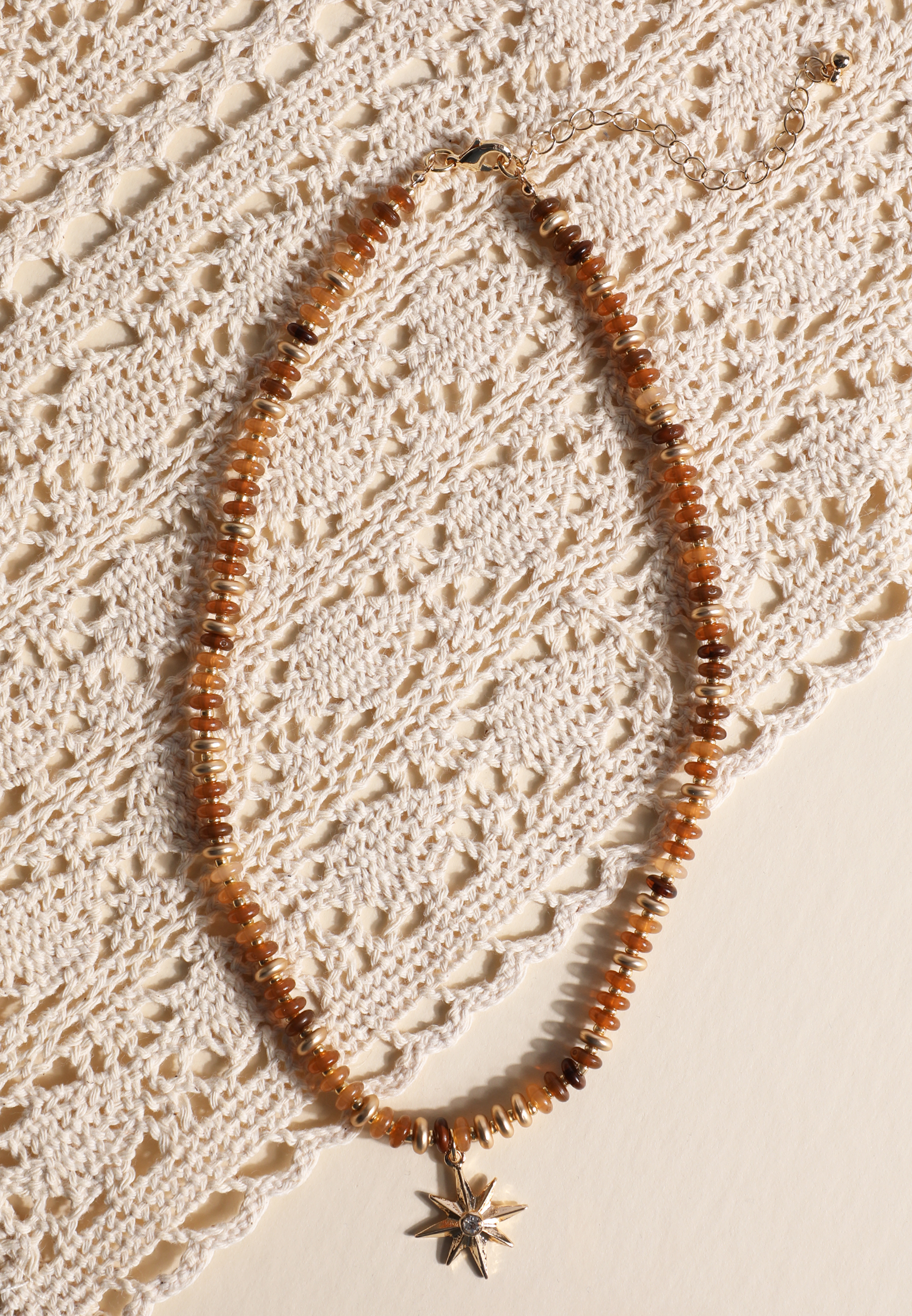 Starburst Charm Beaded Necklace, C605, large