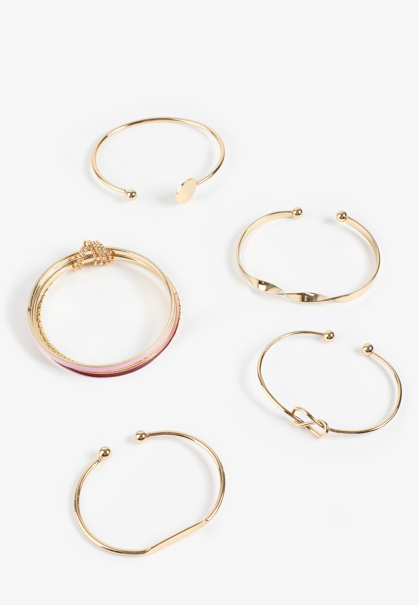 Pink And Gold Tone Multi Bracelet Set, C2404, large