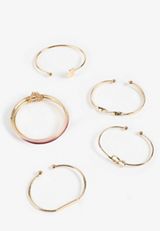 Pink And Gold Tone Multi Bracelet Set, C2404, small