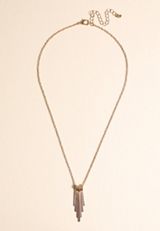 Gold Textured Fringe Pendant Necklace, C605, small