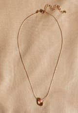Pink Bead Open Oval Pendant Necklace, C605, small