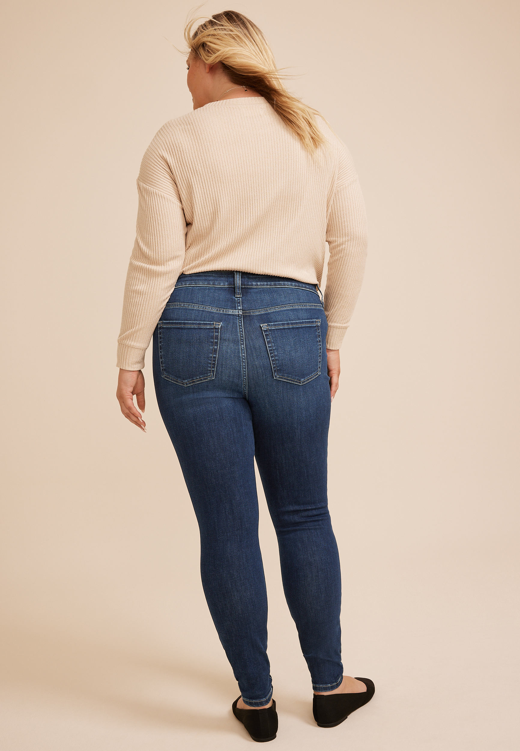 Plus Size m jeans by maurices™ Cool Comfort Dark High Rise Slant Pocket Jegging, C258, large