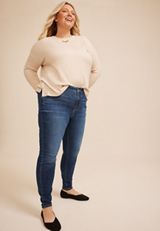 Plus Size m jeans by maurices™ Cool Comfort Dark High Rise Slant Pocket Jegging, C258, small
