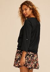 Atwood 3/4 Bubble Hem Blouse, C106, small