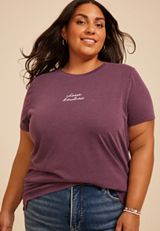 Plus Size Choose Kindness Embroidered Classic Fit Graphic Tee, POTENT PURPLE, small