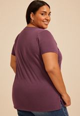 Plus Size Choose Kindness Embroidered Classic Fit Graphic Tee, POTENT PURPLE, small