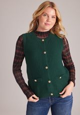 Shaker Stitch Button Front Sweater Vest, C7147, small