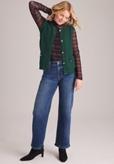 Shaker Stitch Button Front Sweater Vest, C7147, small