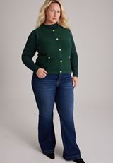 Plus Size Shaker Stitch Button Front Sweater Vest, C7147, small