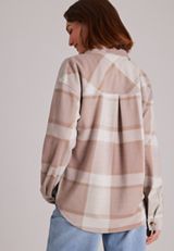 Knit Jacquard Plaid Button Front Shirt, C1265, small