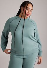 Plus Size Whipstitch Crew Neck Sweatshirt, C7076, small