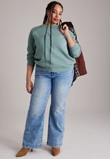 Plus Size Whipstitch Crew Neck Sweatshirt, C7076, small