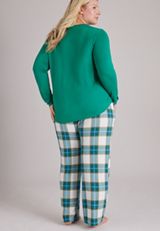 Plus Size Merry And Bright Long Sleeve Top And Wide Leg Pajama, C6146, small