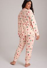 Plus Size Christmas Tree Hacci Jogger Pajama Set, C4731, small