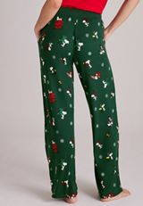 Peanuts Snoopy Holiday Hacci Wide Leg Pajama Pants, C5273, small