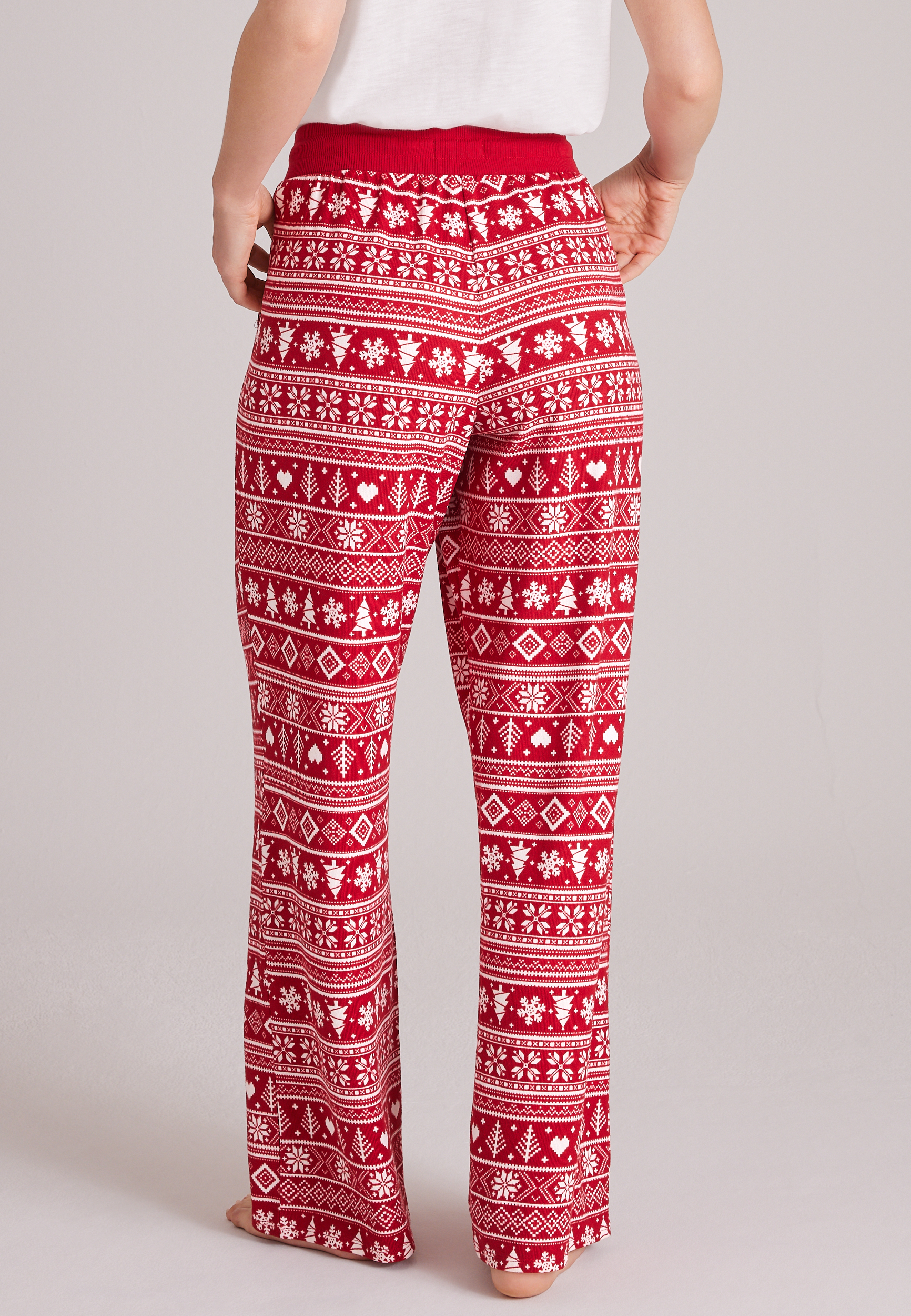 Fair Isle Hacci Wide Leg Pajama Pants, C7044, large