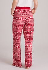 Fair Isle Hacci Wide Leg Pajama Pants, C7044, small