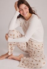 Gingerbread Hacci Wide Leg Pajama Pants, C5249, small