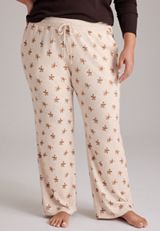 Plus Size Gingerbread Hacci Wide Leg Pajama Pants, C5249, small