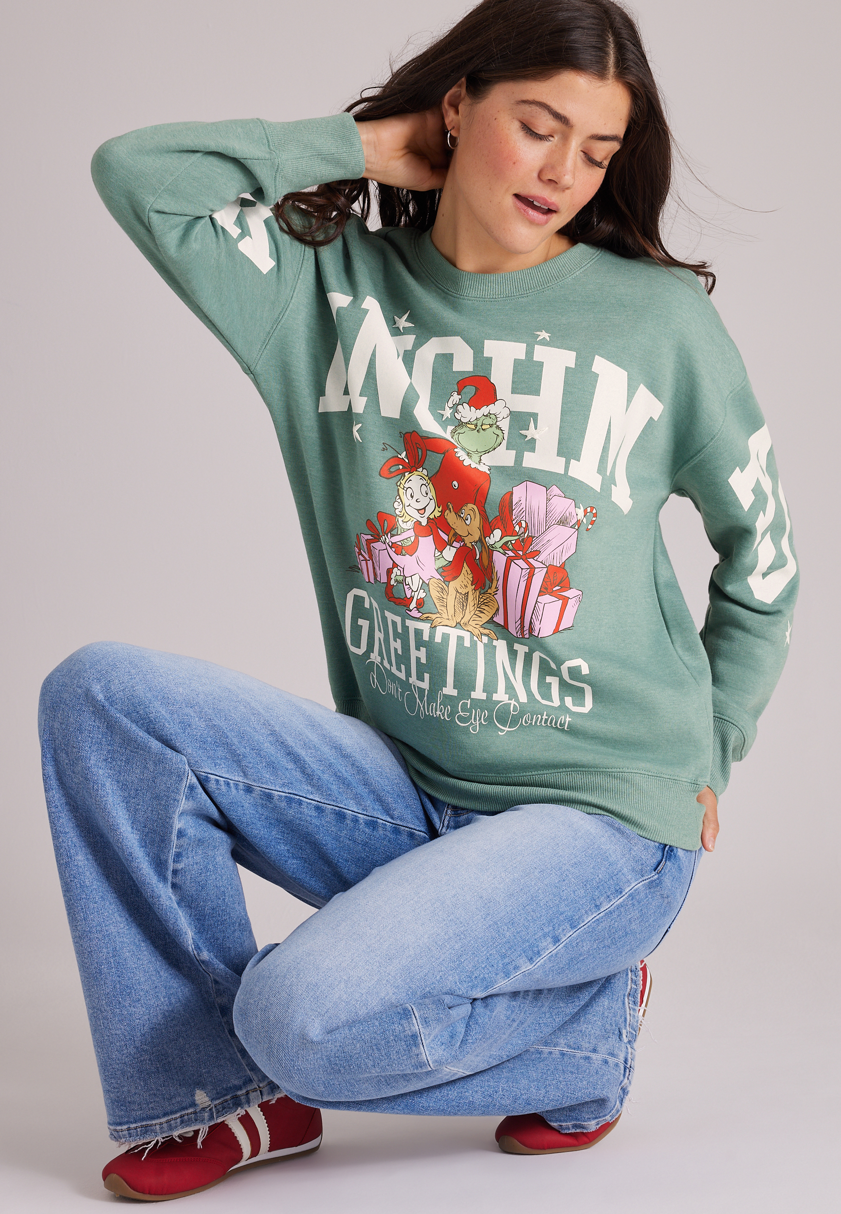 Grinchmas Greetings Graphic Sweatshirt, C4397, large