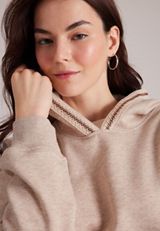 Whipstitch Trim Hoodie, C2445, small
