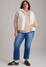 Plus Size Whipstitch Trim Hoodie, C2445, small