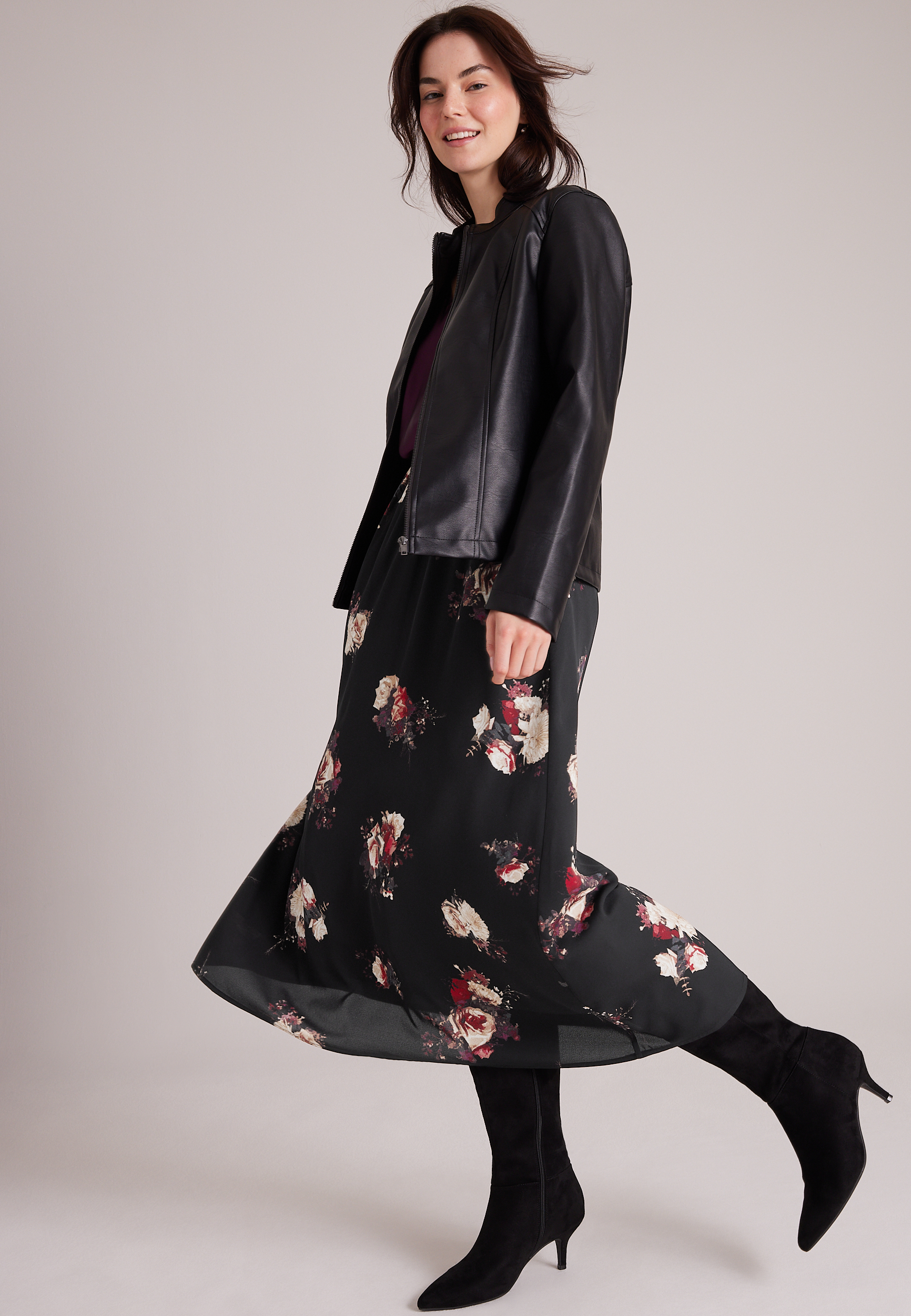 Floral High Rise Maxi Skirt, C1756, large