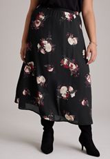Plus Size Floral High Rise Maxi Skirt, C1756, small