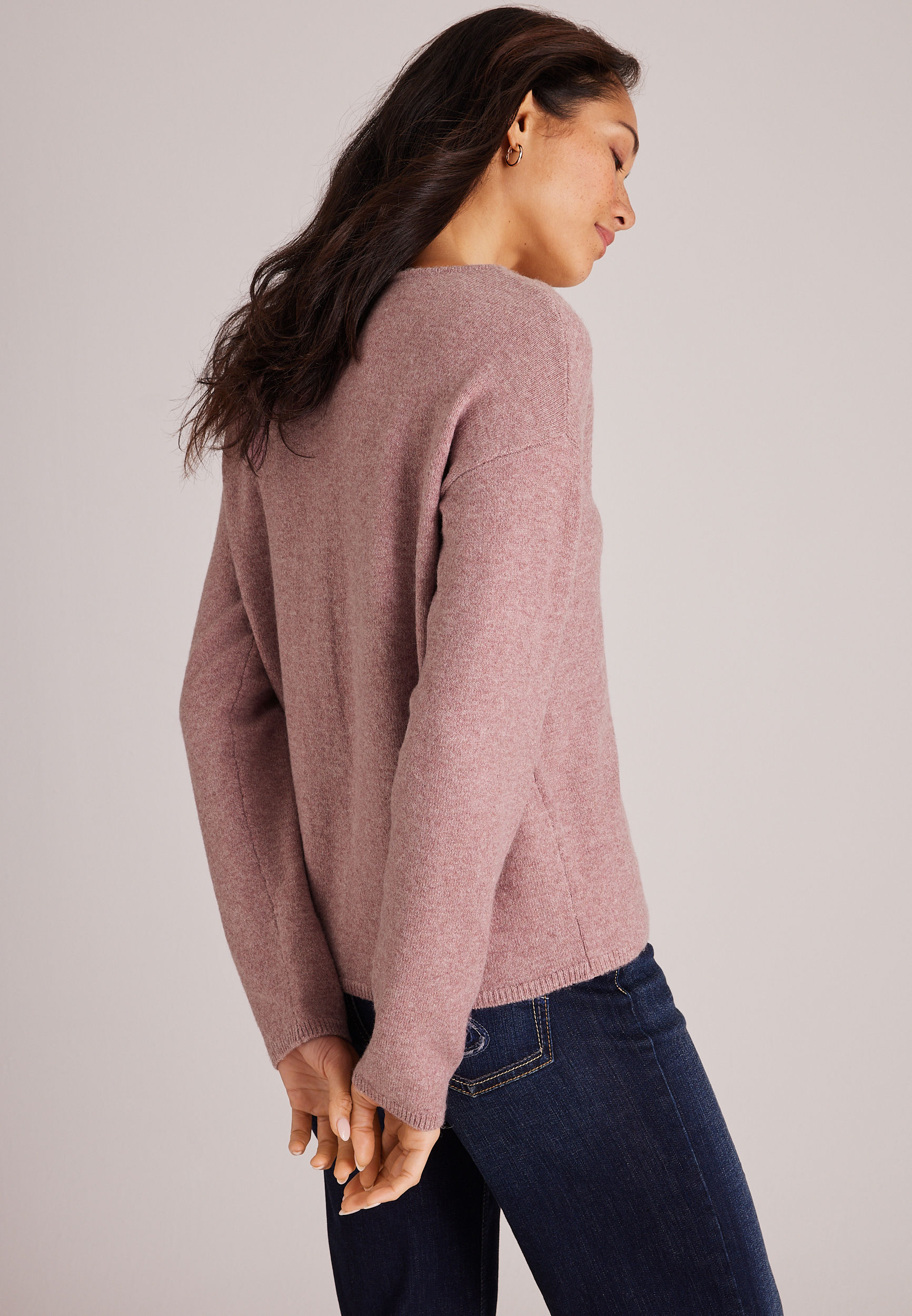 Brushed Textured V-Neck Button-Front Cardigan, C1395, large