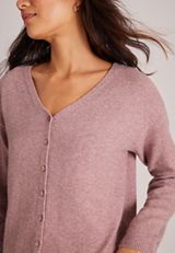 Brushed Textured V-Neck Button-Front Cardigan, C1395, small