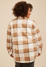 Plus Size Wilder Plaid Fleece Shacket, C1265, small