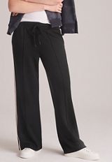 Cloud Scuba Knit Track Stripe Wide Leg Pants, C106, small