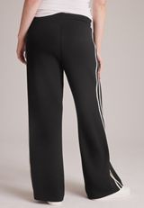 Cloud Scuba Knit Track Stripe Wide Leg Pants, C106, small
