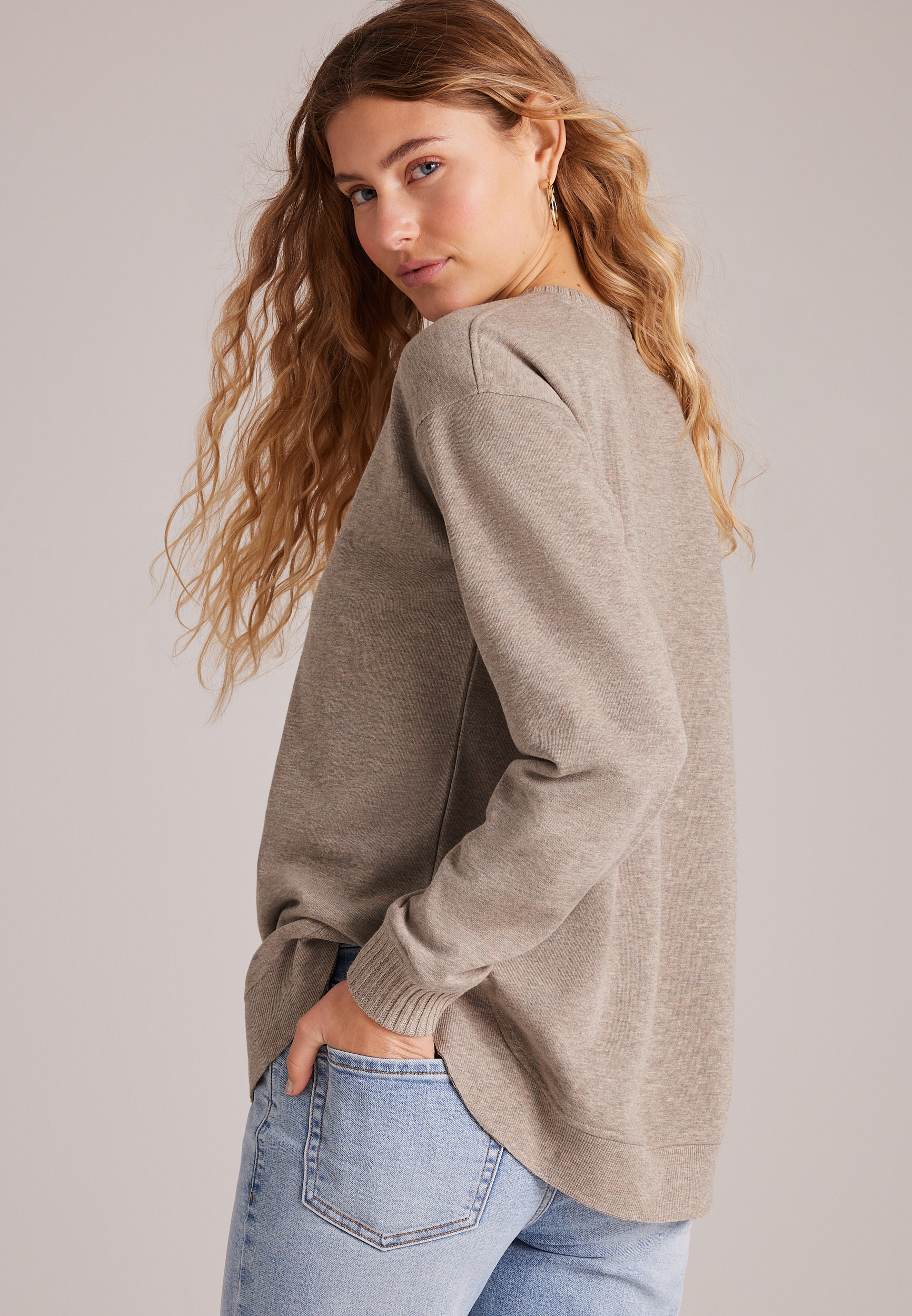 Willowsoft Crew Neck Sweatshirt Tunic, C1923, large