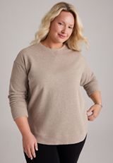 Plus Size Willowsoft Crew Neck Sweatshirt Tunic, C1923, small
