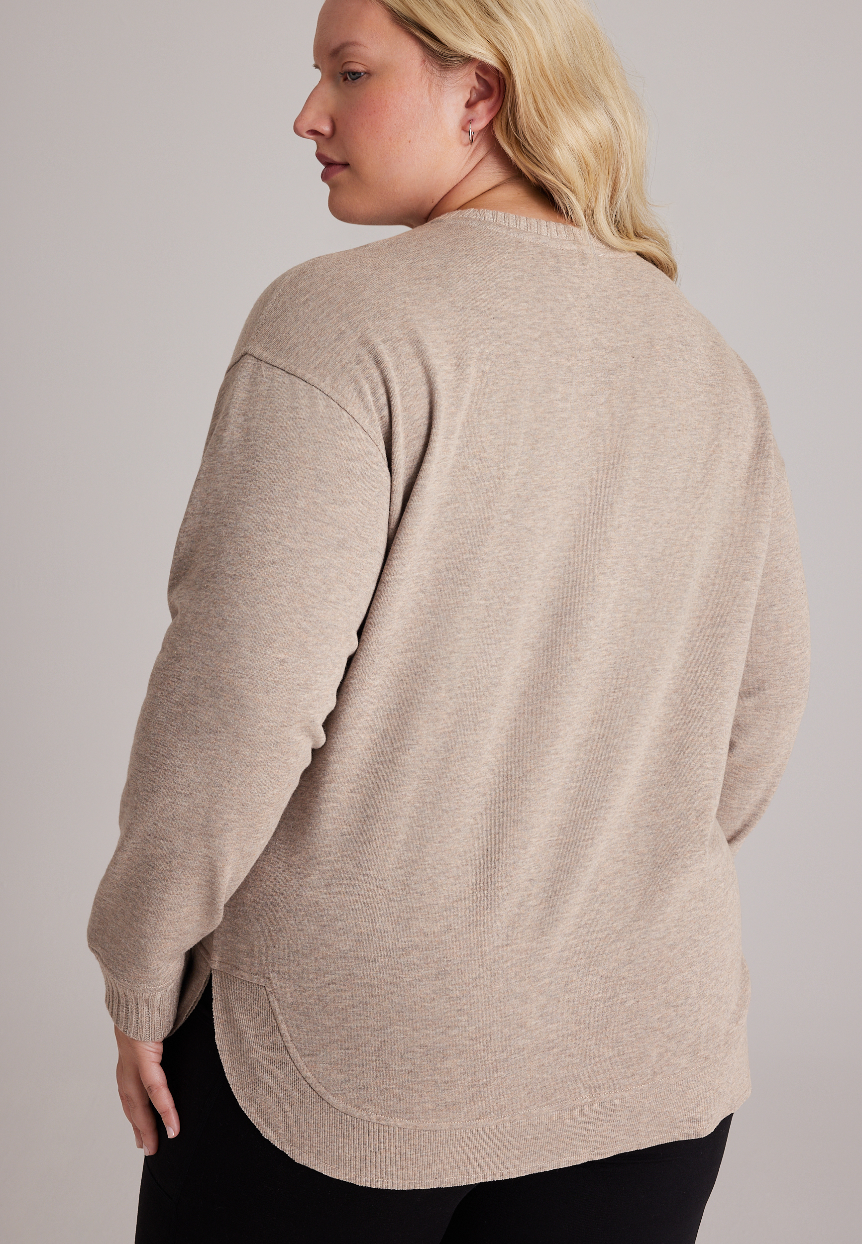 Plus Size Willowsoft Crew Neck Sweatshirt Tunic, C1923, large