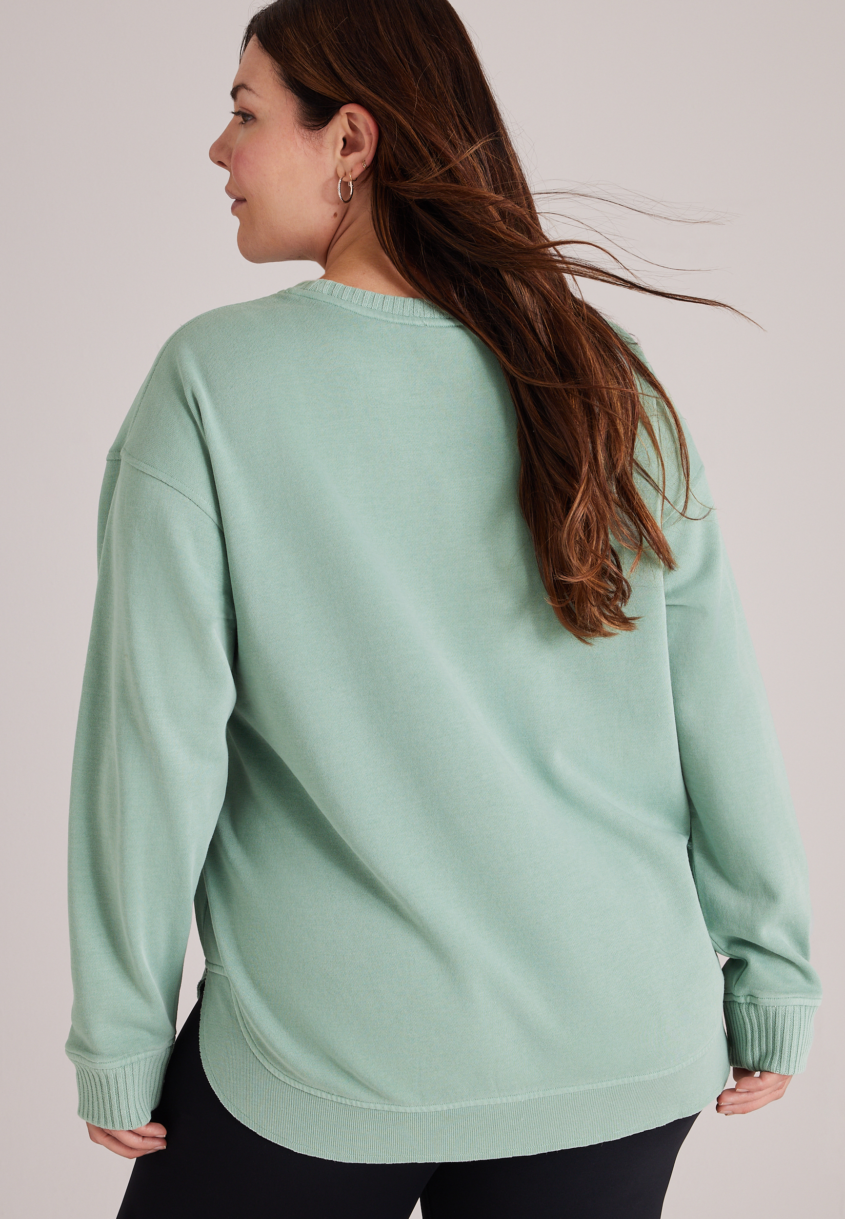 Plus Size Willowsoft Crew Neck Sweatshirt Tunic, C5784, large