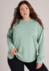 Plus Size Willowsoft Crew Neck Sweatshirt Tunic, C5784, small