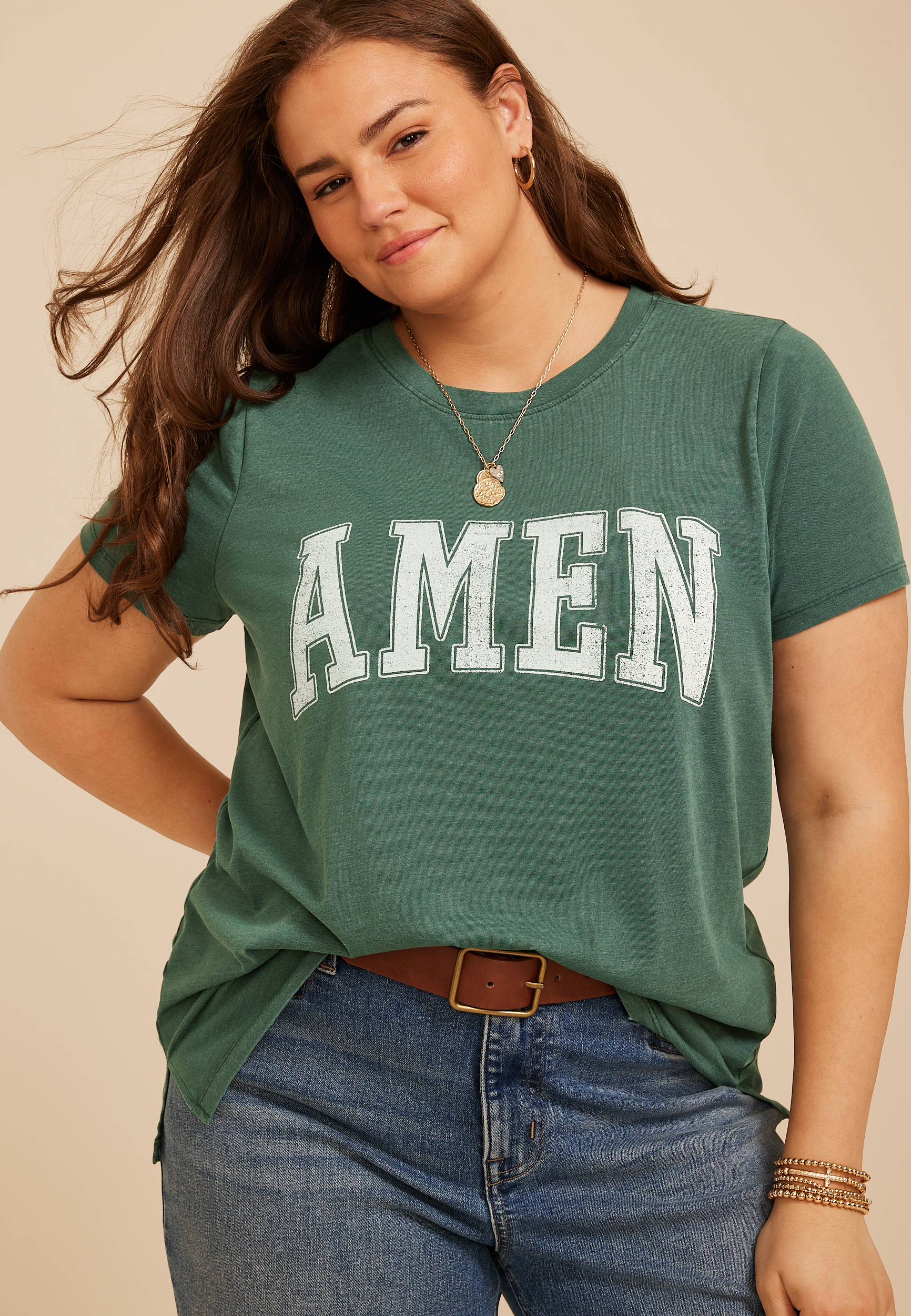 Plus Size Amen Classic Fit Graphic Tee, C2735, large