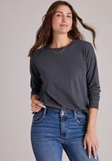 24/7 Cotton Relaxed Long Sleeve Tee, C6125, small