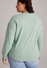 Plus Size 24/7 Cotton Relaxed Long Sleeve Tee, C5784, small
