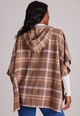 Plaid Hooded Blanket Kimono, C9248, small
