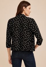 Versa Polka Dot 3/4 Sleeve Cropped Blazer, C1756, small