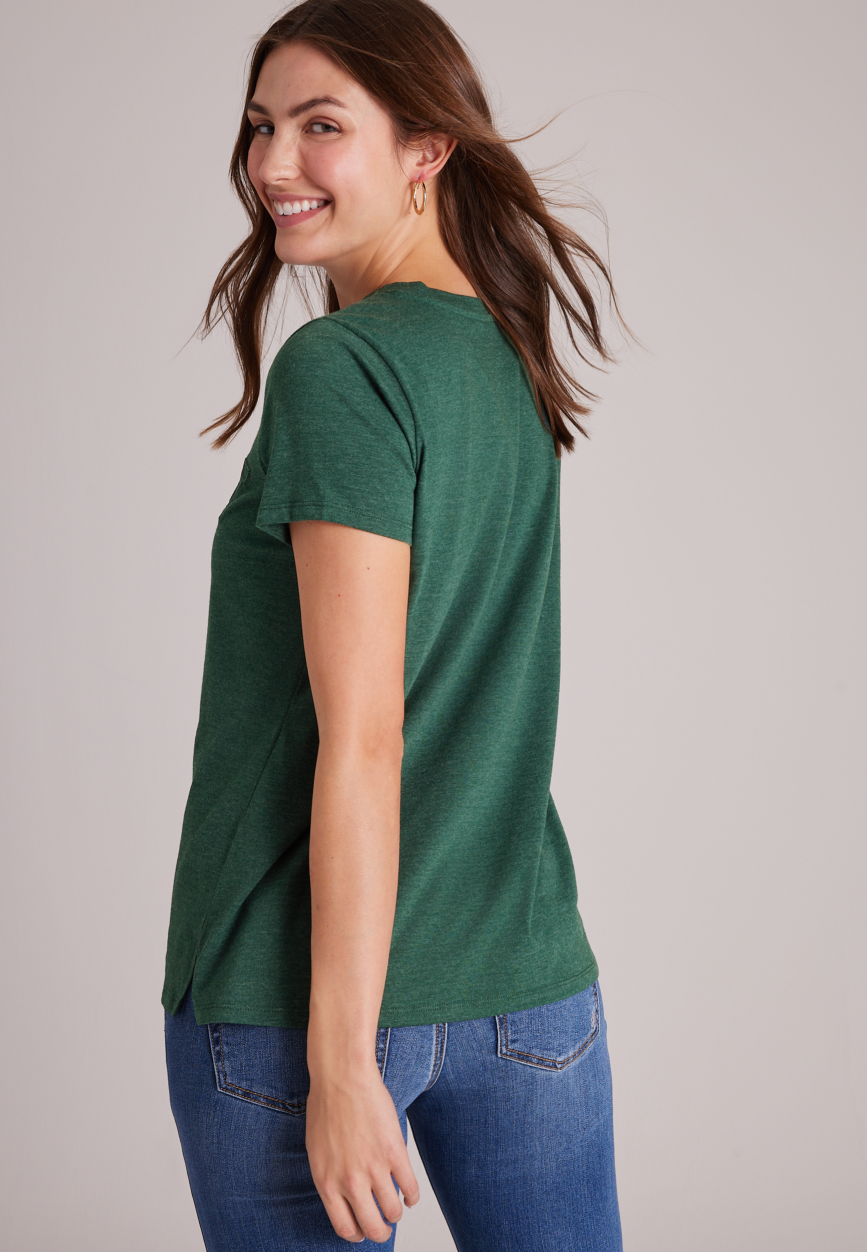 Classic Fit Merry Graphic Tee, C7147, large