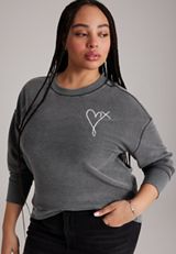 Plus Size Blessed Heart And Back Graphic Sweatshirt, C2688, small
