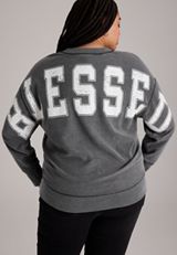 Plus Size Blessed Heart And Back Graphic Sweatshirt, C2688, small