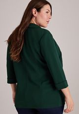 Plus Size Versa 3/4 Sleeve Open Front Blazer, C7147, small